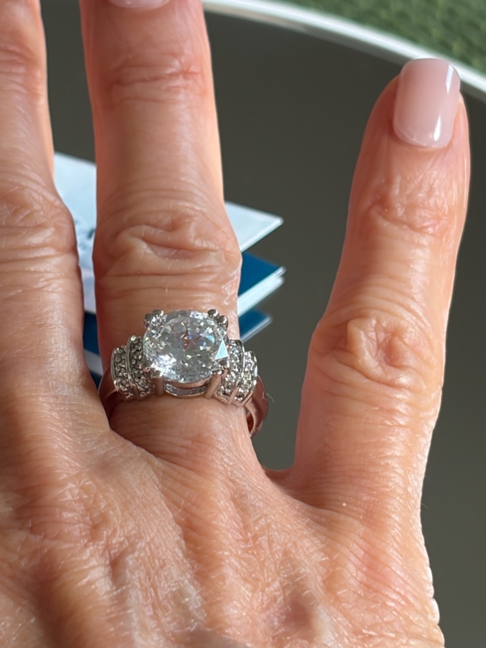 Absolute Radiance Sterling Silver  CZ Diamond Solitaire Engagement Ring  7